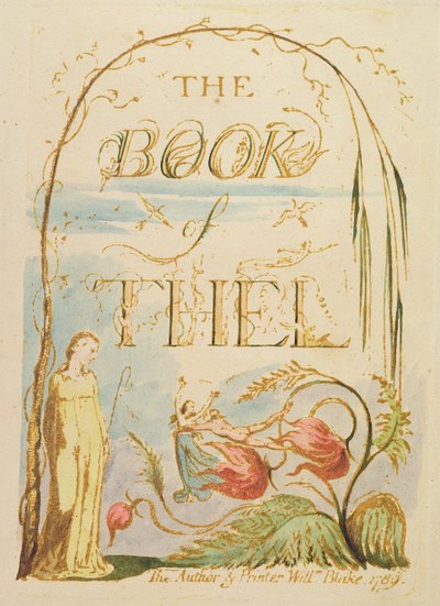 Le Livre de Thel, planche 2 (page de titre), 1789 - William Blake